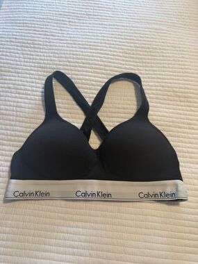 Calvin Klein Black Logo Cloth Sports Bra